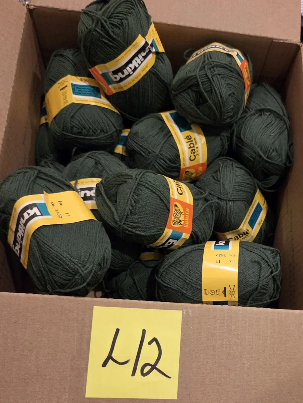 KNITKING FOREST GREEN KNITTING YARN 7 SKEINS NIP